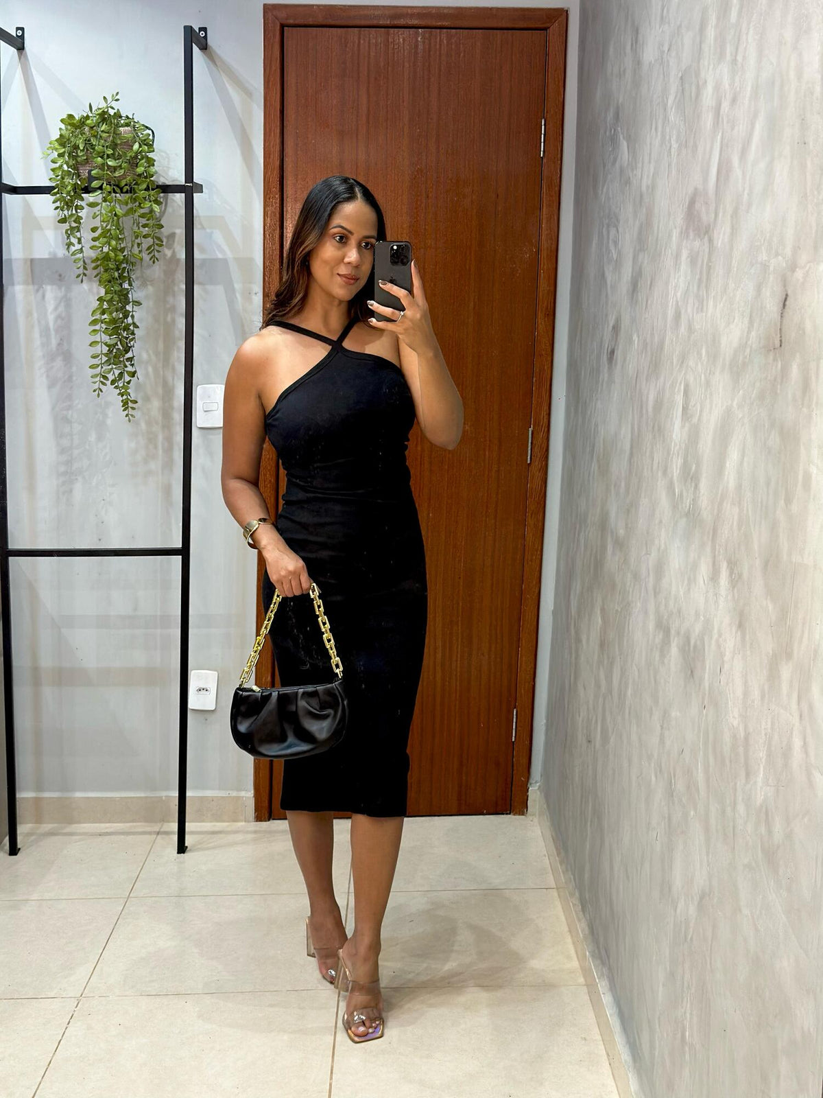 (2 por 1) VESTIDO CANELADO MIDI